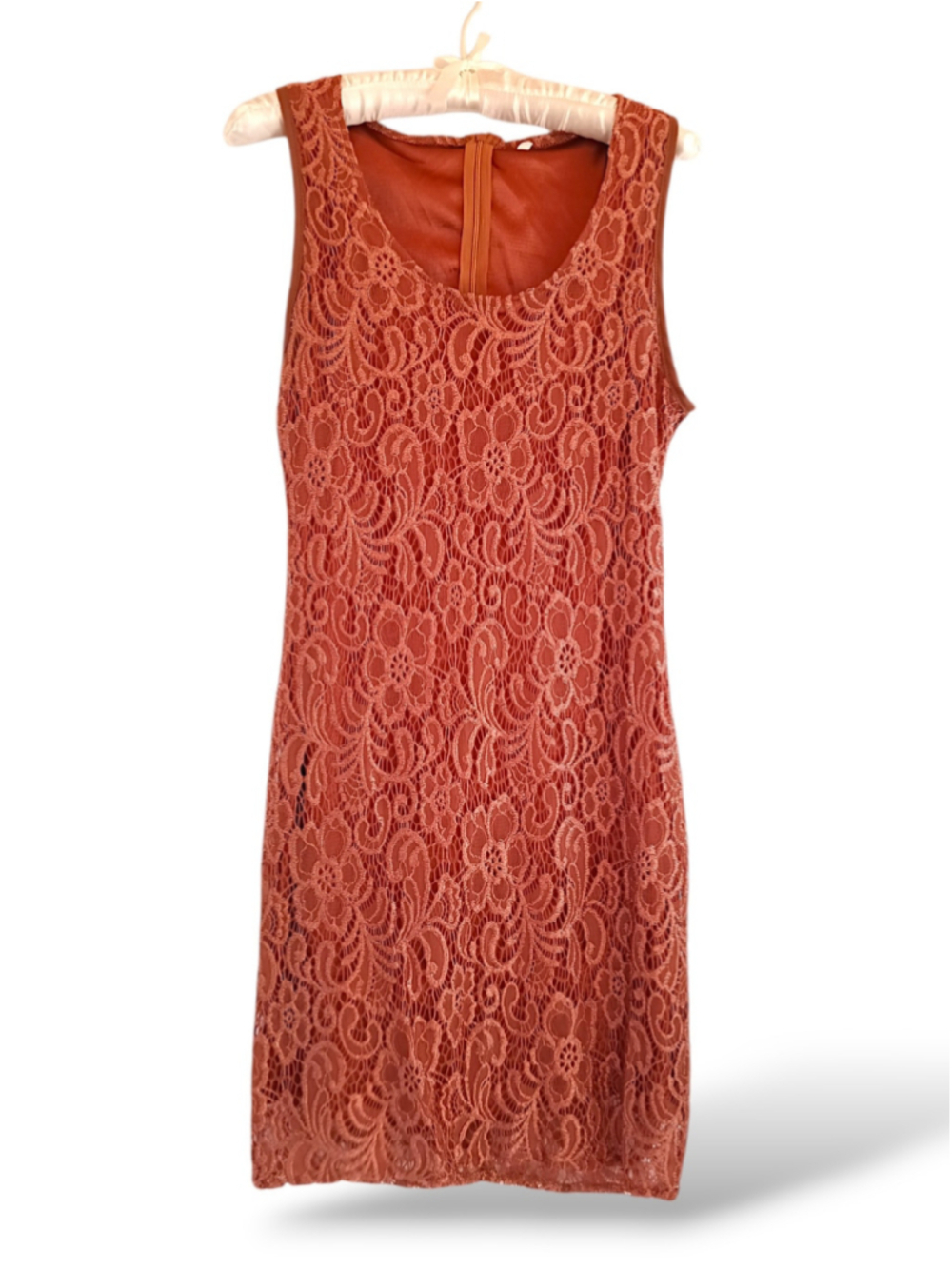 Tuscan red Lace Mini Dress Rust orange bodycon sexy fall copper autumn